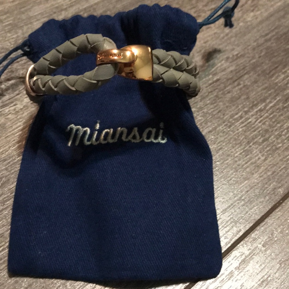 NWOT Miansai Beacon leather bracelet in rose tone.
